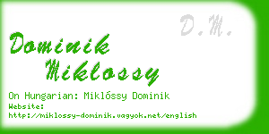 dominik miklossy business card