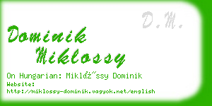 dominik miklossy business card